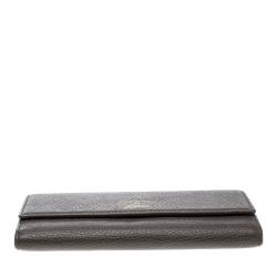 Gucci Khaki Pebbled Leather Continental Wallet