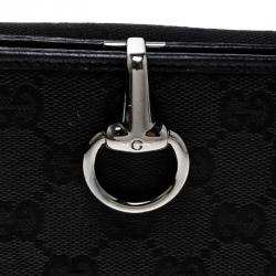 Gucci Black GG Canvas Horsebit Clasp Wallet