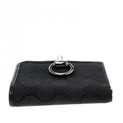 Gucci Black GG Canvas Horsebit Clasp Wallet
