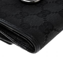 Gucci Black GG Canvas Horsebit Clasp Wallet