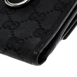 Gucci Black GG Canvas Horsebit Clasp Wallet