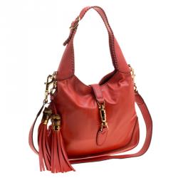 Pre Owned Gucci Orange Leather New Jackie Shoulder Bag