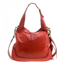 Pre Owned Gucci Orange Leather New Jackie Shoulder Bag