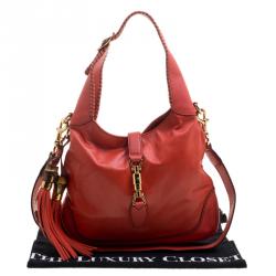 Pre Owned Gucci Orange Leather New Jackie Shoulder Bag