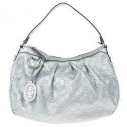 Gucci Silver Guccissima Sukey Medium Tote