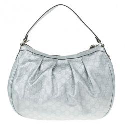 Gucci Silver Guccissima Sukey Medium Tote