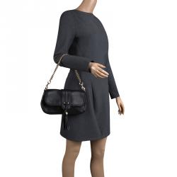 Pre Owned Gucci Black Leather Marrakech Baguette Shoulder Bag