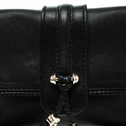 Pre Owned Gucci Black Leather Marrakech Baguette Shoulder Bag