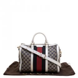 Pre Owned حقيبة بوسطن غوتشي فنتدج وسي جلد سوداء متوسطة