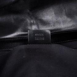 Pre Owned Gucci Black Monogram Canvas Horsebit Flap Clutch