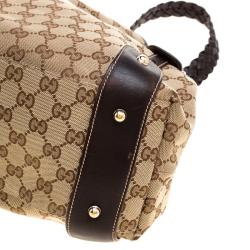 Pre Owned Gucci Beige/Ebony GG Canvas Medium Pelham Hobo