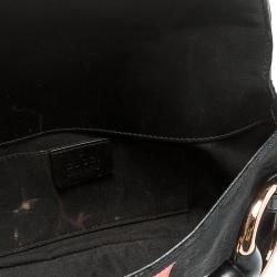 مملوكة مسبقًا Gucci Black/Pink GG Canvas and Satin Small Limited Edition Tom Ford Horsebit Web Chain Clutch