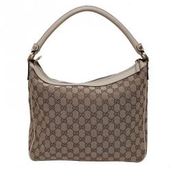 مملوكة مسبقًا Gucci Beige/White GG Canvas D-Gold Multipocket Hobo