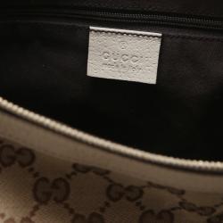 مملوكة مسبقًا Gucci Beige/White GG Canvas D-Gold Multipocket Hobo