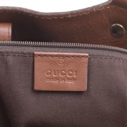 Pre Owned Gucci Beige/Brown GG Canvas and Leather Large Sukey Tote
