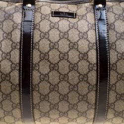 Pre Owned حقيبة غوتشي جوي بوسطن متوسطة جلد غوتشيسيما سوداء