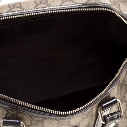 Pre Owned حقيبة غوتشي جوي بوسطن متوسطة جلد غوتشيسيما سوداء