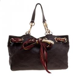 مملوكة مسبقًا Gucci Dark Brown Guccissima Leather Positano Tote