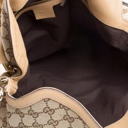 Pre Owned Gucci Beige Monogram Canvas Medium Indy Top Handle Bag