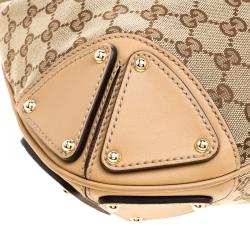 Pre Owned Gucci Beige Monogram Canvas Medium Indy Top Handle Bag