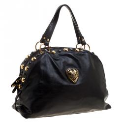 مملوكة مسبقًا Gucci Black Leather Large Babouska Dome Satchel