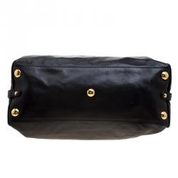 مملوكة مسبقًا Gucci Black Leather Large Babouska Dome Satchel