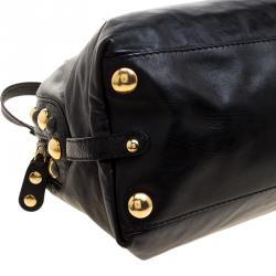مملوكة مسبقًا Gucci Black Leather Large Babouska Dome Satchel