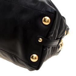مملوكة مسبقًا Gucci Black Leather Large Babouska Dome Satchel