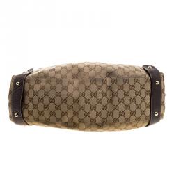 مملوكة مسبقًا Gucci Beige/Ebony GG Canvas and Leather Medium Pelham Hobo