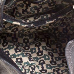 Pre Owned Gucci Black Leather Large Indy Top Handle Bag