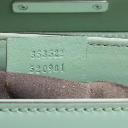 Pre Owned Gucci Mint Green Patent Leather Mini Lady Lock Bamboo Top Handle Bag