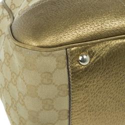 Pre Owned Gucci Metallic Monogram Large Princy Tote