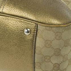 Pre Owned Gucci Metallic Monogram Large Princy Tote