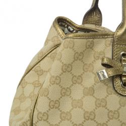 Pre Owned Gucci Metallic Monogram Large Princy Tote