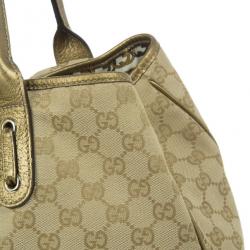 Pre Owned Gucci Metallic Monogram Large Princy Tote