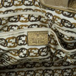 Pre Owned Gucci Metallic Monogram Large Princy Tote