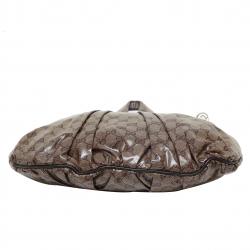 Pre Owned Gucci Beige/Ebony Crystal Coated Canvas Hysteria Hobo