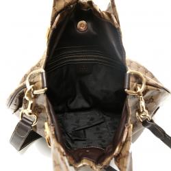 Pre Owned Gucci Beige/Ebony Crystal Coated Canvas Hysteria Hobo