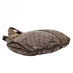 Pre Owned Gucci Beige/Ebony Crystal Coated Canvas Hysteria Hobo