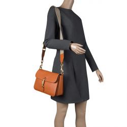 مملوكة مسبقًا حقيبة غوتشي قلاب جاكي جلد ناعم برتقالية