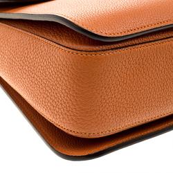 مملوكة مسبقًا حقيبة غوتشي قلاب ج اكي جلد ناعم برتقالية