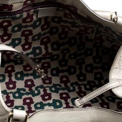 Pre Owned Gucci Beige Guccissima Leather Large D Ring Top Handle Bag
