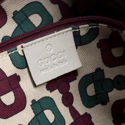 Pre Owned Gucci Beige Guccissima Leather Large D Ring Top Handle Bag