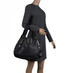 Pre Owned Gucci Black Guccissima Leather Medium Horsebit Pelham Shoulder Bag