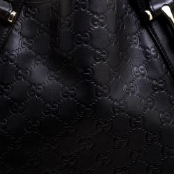 Pre Owned Gucci Black Guccissima Leather Medium Horsebit Pelham Shoulder Bag