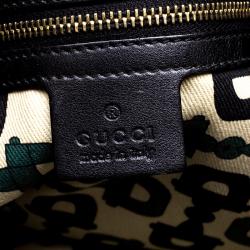 Pre Owned Gucci Black Guccissima Leather Medium Horsebit Pelham Shoulder Bag