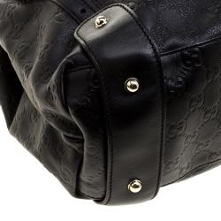 Pre Owned Gucci Black Guccissima Leather Medium Horsebit Pelham Shoulder Bag