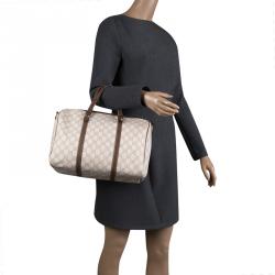 Pre Owned Gucci Beige GG Supreme Canvas Nice Boston Bag