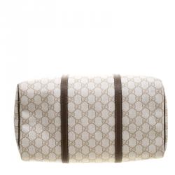 Pre Owned Gucci Beige GG Supreme Canvas Nice Boston Bag