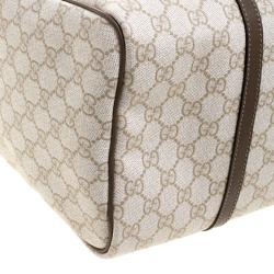 Pre Owned Gucci Beige GG Supreme Canvas Nice Boston Bag